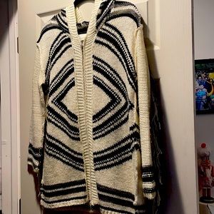 Vintage Havana fringed hooded sweater